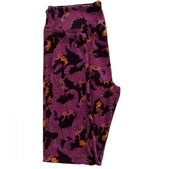 🦄New TC LuLaRoe Leggings Pink Purple Dragon Dinosaur Crocodile Alligator 🦄 - Picture 3 of 8